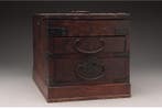 Japanse antieke hangende inktsteen-doos / kleine kist - Hout