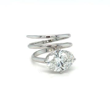 Zonder minimumprijs - Ring - 14 karaat Witgoud - 3.02ct. tw.