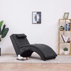 vidaXL Massage chaise longue met kussen kunstleer zwart, Verzenden