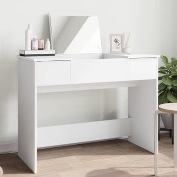 vidaXL Kaptafel met spiegel 100x45x76 cm wit, Verzenden
