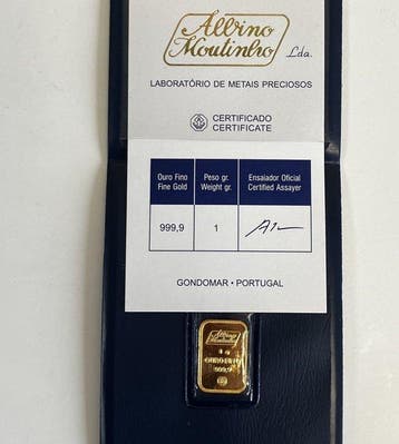 1 gram - Goud .999 - Albino Moutinho - Met certificaat