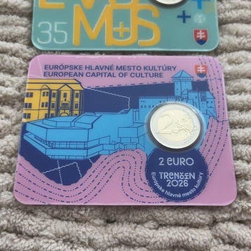 Slowakije. 2 Euro 2022/2026 Erasmus + Trencin (2