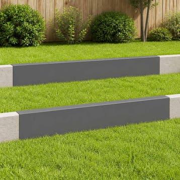 vidaXL Afdekprofiel voor tuinranden 2 st 100 x 5 x 15 cm, Tuin en Terras, Verzenden, Nieuw
