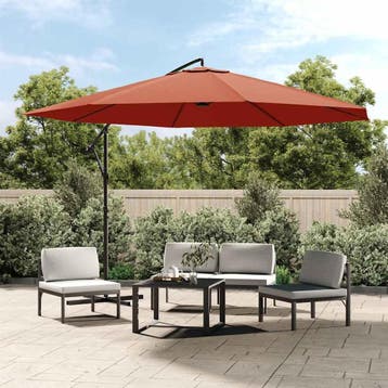 vidaXL Zweefparasol met stalen paal 350 cm terracottakleurig, Tuin en Terras, Verzenden, Nieuw