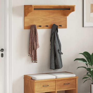 vidaXL Wandkapstok SANDNES 87x30x42 cm massief grenenhout, Verzenden