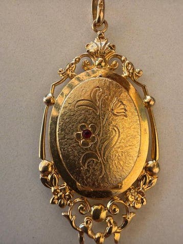 Zonder minimumprijs - Hanger Verguld - Art Nouveau
