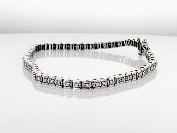 Bracelet de tennis - 18 carats Or blanc - 0.60ct. tw.