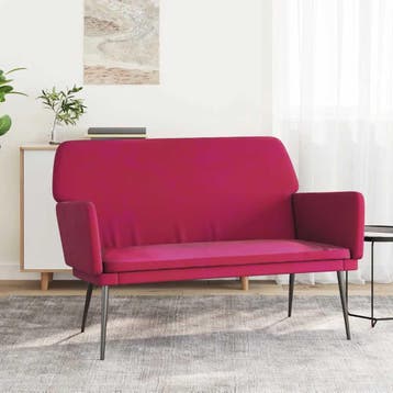vidaXL Bankje 108x79x79 cm fluweel wijnrood, Verzenden, Nieuw