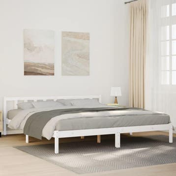 vidaXL Bedframe extra lang zonder matras grenenhout wit, Huis en Inrichting, Verzenden, Nieuw
