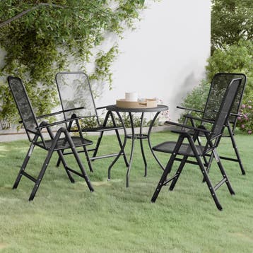 vidaXL 5-delige Tuinset metaalgaas antracietkleurig, Verzenden, Nieuw, Tuinset