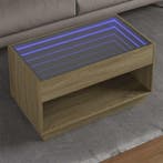 vidaXL Salontafel met Infinity LED 90x50x50 cm sonoma, Verzenden, Nieuw