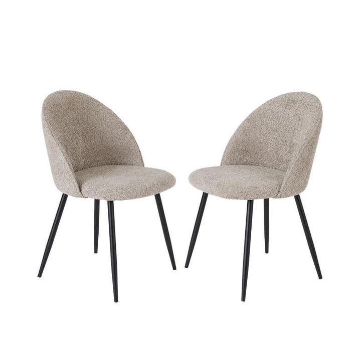 Lot de 2 chaises en bouclé - Soft Taupe - Hauteur dassise :, Maison & Meubles, Accessoires pour la Maison | Autre, Neuf, Envoi