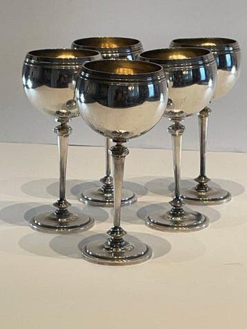 Letang-Rémy - Drinkset (6) - Verguld, Verzilverd, Antiek en Kunst
