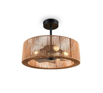 Trio SMILLUM VENTILATOR plafondlamp | E27 Fitting | natuurli, Verzenden, Nieuw