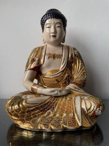 Satsuma Boeddha - Statue Poterie - Japon - Période Meiji
