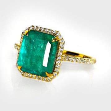 Zonder minimumprijs - Ring - 14 karaat IGI 4.20 ct Zambia, Nieuw