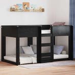 vidaXL Stapeld bed voor kids Zwart Eiken 75 x 190 cm Bewerkt, Verzenden, Nieuw