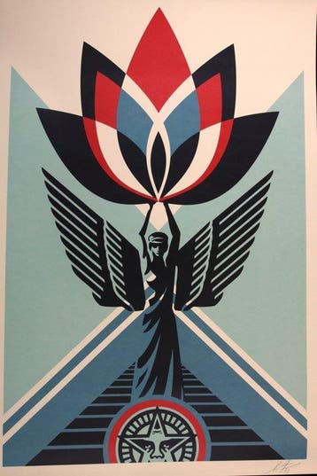 Shepard Fairey (OBEY) (1970) - Lotus Angel SIGNED Offset