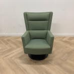 Kinnarps Apollo Relax fauteuil met draaiplateau, groen, Gebruikt, Zwart, Eén
