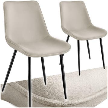 Set stoelen Monroe fluweellook - crème, Set van 2, Huis en Inrichting, Verzenden, Nieuw