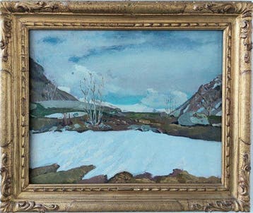 Giuseppe Sobrile (1879-1956) - Ultima neve, Antiek en Kunst