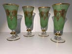 Drinkset (8) - Glas-in-lood - Groen glas met goud
