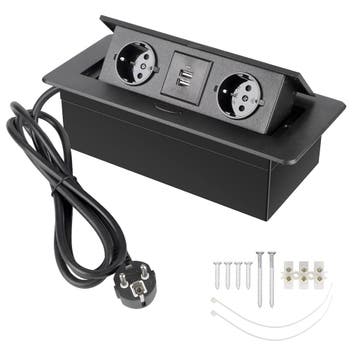 Bloc multiprise encastrable 2+2 USB - Seconde chance -32%, Verzenden