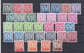 Belgique 1952/1960 - Boudewijn, lunettes avec de nombreuses, Gestempeld