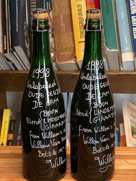 De Cam - Zonder label 1998 - 75cl - 2 flessen, Verzamelen, Wijnen