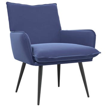 vidaXL Fauteuil Politieblauw fluweel, Verzenden, Nieuw