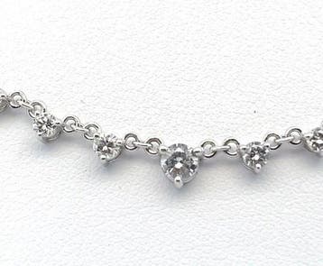Halsketting - 14 karaat Witgoud - 0.85ct. tw. Diamant