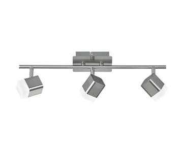 Trio ROUBAIX plafondspot | LED | nikkel mat met wit | 48 x 9, Verzenden