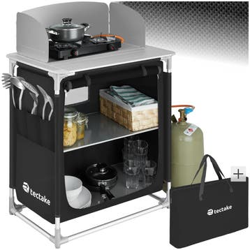 Aluminium kampeerkeuken 76 x 53,5 x 107 cm - zwart, Caravans en Kamperen, Verzenden, Nieuw