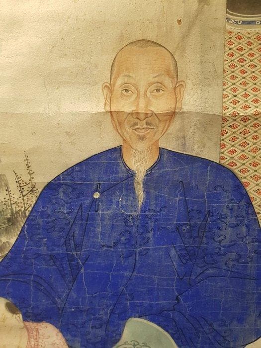 Un rouleau ancestral de la dynastie Qing, du XIXe siècle,, Antiquités & Art, Antiquités | Autres Antiquités
