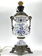 Lampada XIX Secolo – Decoro Cipolla Blu - Tafellamp -