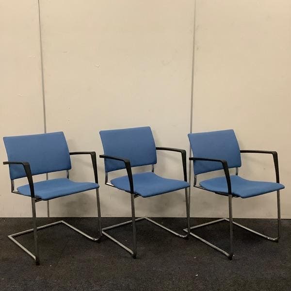 Complete set van 3 stuks  vergaderstoelen Casala Feniks,, Huis en Inrichting, Stoelen, Zwart, Gebruikt, Drie