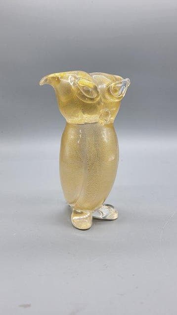 Murano - Beeldje - Chouette Archimede Seguso - Glas