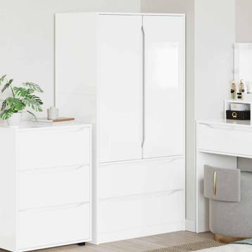 vidaXL Kledingkast Hoogglans Wit 79,5 x 49 x 156 cm, Verzenden