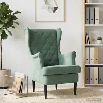 vidaXL Fauteuil Zeegroen Fluweel, Verzenden, Nieuw