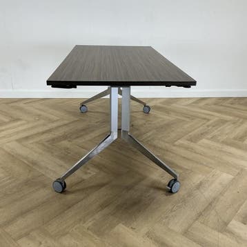 Haworth verrijdbare klaptafel 160x80 cm Zebrano blad, Huis en Inrichting, Tafelonderdelen, Gebruikt