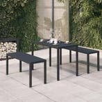 vidaXL 3-delige Tuinset staal en HKC zwart, Tuin en Terras, Verzenden, Nieuw, Tuinset