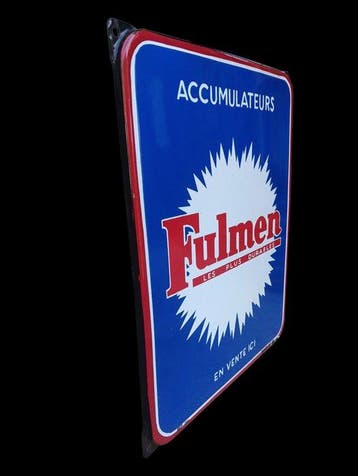 Oude geëmailleerde plaat Fulmen - Emaille plaat - Emaille