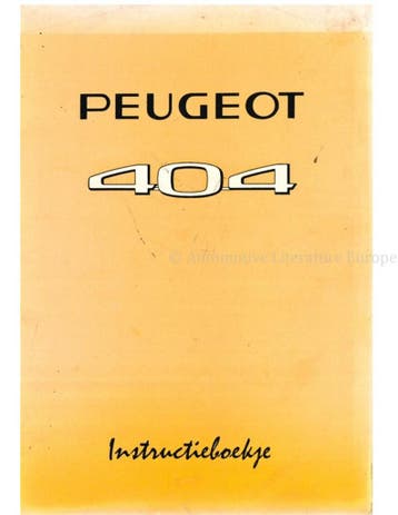 1971 PEUGEOT 404 SEDAN INSTRUCTIEBOEKJE NEDERLANDS