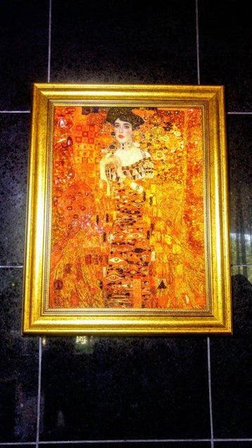 Baltisch Amber mozaïek afbeelding - Gustav Klimt - Adele -