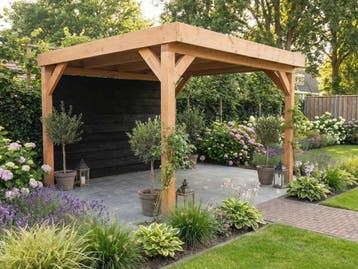 Veiling - Overkapping met achterwand 300x400cm, Tuin en Terras, Overkappingen, Nieuw