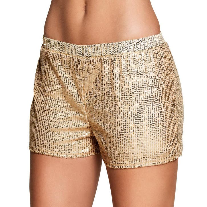 Korte Broek Pailletten Goud M, Hobby en Vrije tijd, Feestartikelen, Nieuw, Verzenden