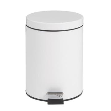 Pedaalemmer | RVS (Wit) | 5L | Klapdeksel | Ø203x284(h)mm, Verzenden, Nieuw in verpakking