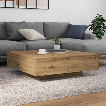 vidaXL Salontafel met LED Stripverlichting Artisanaal eiken, Verzenden, Nieuw