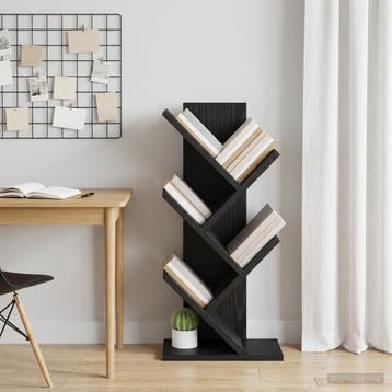 vidaXL Boom Boekenkast 4-Tier 30 x 18 x 60 cm Bewerkt hout, Verzenden