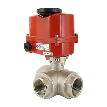 G 1 inch 3-Way Brass Modulating electric ball valve (T-, Verzenden, Nieuw